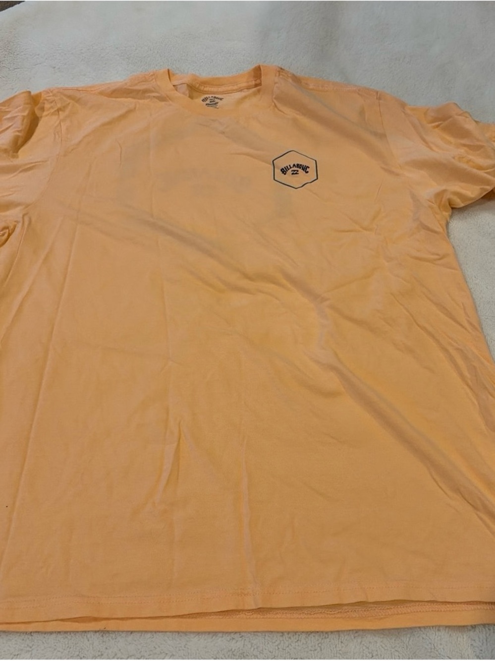 Billabong Peach Short Sleeve Crew Tee with Small Chest Logo